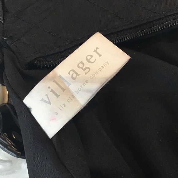 Vintage Villager A Liz Claiborne Company black quilted banquette bag - Picture 10 of 11